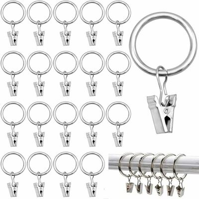 PELTOR 40 Pièces Anneaux De Rideau Avec Clips(argent)25mm, Anneaux De Clip Stores, Anneaux De Rideaux Antirouille En Métal Avec Clips - Publicité PELTOR 40 Pièces Anneaux De Rideau Avec Clips(argent)25mm, Anneaux De Clip Stores, Anneaux De Rideaux Antirouille En Métal Avec Clips - Publicité
