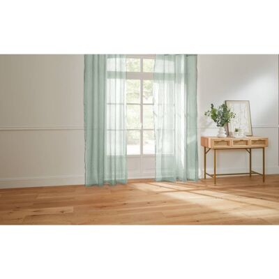 Lot De 2 Voilages Tissé "mila" 140 X 240 Cm Atmosphera - Céladon - - Publicité Lot De 2 Voilages Tissé "mila" 140 X 240 Cm Atmosphera - Céladon - - Publicité