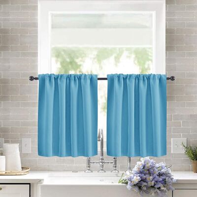 GRASSLIN Lot De 2 Rideaux Brise-bise Polyester, Passe-tringle 7cm, Occultant Léger Pour Cuisine, Salle De Bain, Salon - Publicité GRASSLIN Lot De 2 Rideaux Brise-bise Polyester, Passe-tringle 7cm, Occultant Léger Pour Cuisine, Salle De Bain, Salon - Publicité