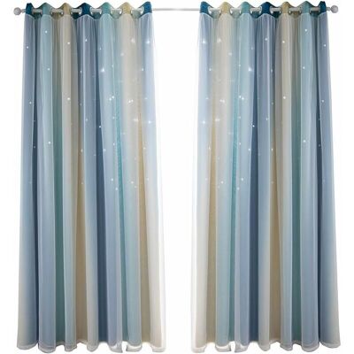BRINSEA Rideau Occultant Pour Chambre À Coucher, Rideau Anti-bruit, Isolation Thermique, Rideaux Opaques Avec Motif(100x 270cm), Bleu Jaune) - Publicité BRINSEA Rideau Occultant Pour Chambre À Coucher, Rideau Anti-bruit, Isolation Thermique, Rideaux Opaques Avec Motif(100x 270cm), Bleu Jaune) - Publicité