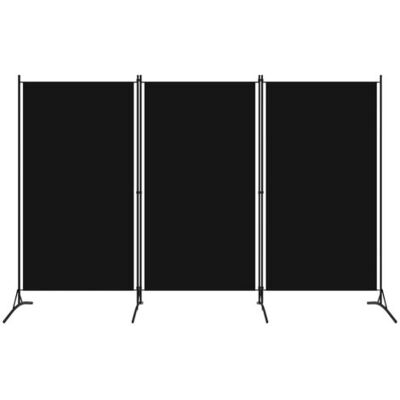 NO BRAND Pair - Paravent 3 Panneaux Noir 260 X 180 Cm, Avec Pieds Larges, Cloison Autoportante Pour Séparation De Pièces, Noir - Publicité NO BRAND Pair - Paravent 3 Panneaux Noir 260 X 180 Cm, Avec Pieds Larges, Cloison Autoportante Pour Séparation De Pièces, Noir - Publicité