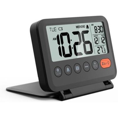 OEM Réveil De Voyage Numérique, Noir, Écran Lcd De 3,54 Pouces, Fonction Snooze De 9 Minutes, 2 Niveaux De Volume, Rétroéclairage, Pile Incluse - Publicité OEM Réveil De Voyage Numérique, Noir, Écran Lcd De 3,54 Pouces, Fonction Snooze De 9 Minutes, 2 Niveaux De Volume, Rétroéclairage, Pile Incluse - Publicité