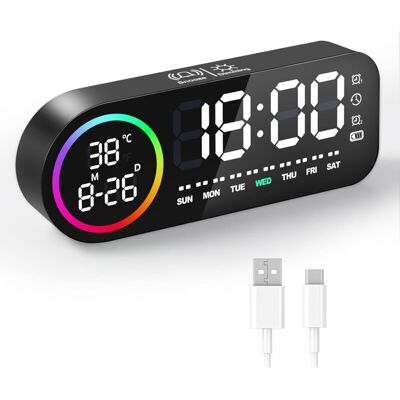 OEM Réveil Numérique Avec Grand Écran Led- Écran Tactile, -double Alarme (fonction Snooze, Gradateur 5 Niveaux) - Noir-dou - Publicité OEM Réveil Numérique Avec Grand Écran Led- Écran Tactile, -double Alarme (fonction Snooze, Gradateur 5 Niveaux) - Noir-dou - Publicité