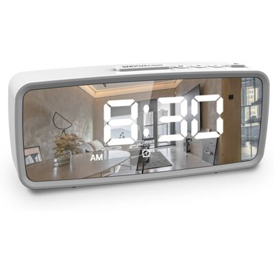 OEM Réveil Numérique Écran Led Miroir 5,1 Pouces, Variateur 3 Niveaux, Double Alarme, Mode Sombre, Format 12/24h - Publicité OEM Réveil Numérique Écran Led Miroir 5,1 Pouces, Variateur 3 Niveaux, Double Alarme, Mode Sombre, Format 12/24h - Publicité