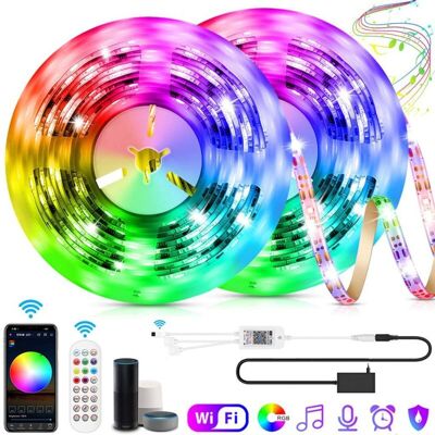 OEM Ruban Led Rgb 5050 3x5m=15m Contrôle Par Musique, Ip65 Étanche Pour Armoire Tv Ambiance, Contrôle Par App Télécommande Auto-adhésif Guirlande Lumineuse-dou - Publicité OEM Ruban Led Rgb 5050 3x5m=15m Contrôle Par Musique, Ip65 Étanche Pour Armoire Tv Ambiance, Contrôle Par App Télécommande Auto-adhésif Guirlande Lumineuse-dou - Publicité
