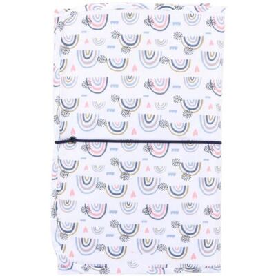 OEM Nappe À Langer Portable Imperméable En Nylon - Pratique Pour Voyages Et Maison - Modèle Arc-en-ciel Blanc - Publicité OEM Nappe À Langer Portable Imperméable En Nylon - Pratique Pour Voyages Et Maison - Modèle Arc-en-ciel Blanc - Publicité
