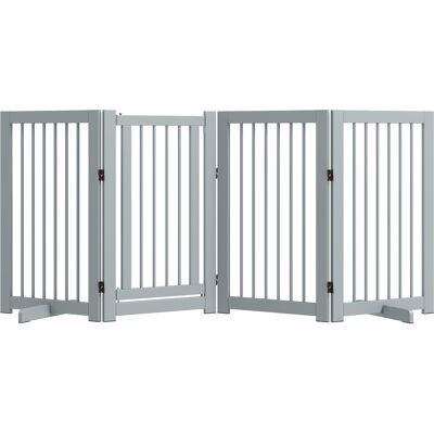 OEM Barrière De Sécurité Pour Chien, Ensemble De 4 Pièces, 220 X 91 Cm, Pliable Avec Porte, Autoportante, En Bois Avec 2 Pieds De Support, Barrière D'Escalier Pour Cuisine, Couloir, Escaliers, Gris Clair - Publicité OEM Barrière De Sécurité Pour Chien, Ensemble De 4 Pièces, 220 X 91 Cm, Pliable Avec Porte, Autoportante, En Bois Avec 2 Pieds De Support, Barrière D'Escalier Pour Cuisine, Couloir, Escaliers, Gris Clair - Publicité