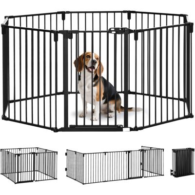 OEM Pawhut Barrière De Sécurité Barrière De Protection Cheminée Parc Enclos Chien Pliable Modulable 8 Panneaux Avec Porte Sans Perçage 482.5 X 76 Cm Noir - Publicité OEM Pawhut Barrière De Sécurité Barrière De Protection Cheminée Parc Enclos Chien Pliable Modulable 8 Panneaux Avec Porte Sans Perçage 482.5 X 76 Cm Noir - Publicité