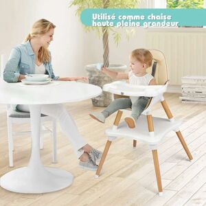 Costway - 4 en 1 Chaise Haute Bébé Convertible Plateau Réglable en 4 Etapes-Peut être Démonté en une Table et une Chaise avec Coussin - Publicité