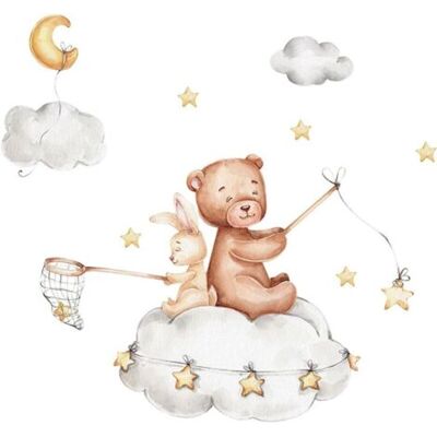 OEM Autocollant Mural Ours Lapin Étoile Lune, Autocollant Pour Chambre D'Enfant, Adapté Aux Chambres D'Enfants Garçons Et Filles - Publicité OEM Autocollant Mural Ours Lapin Étoile Lune, Autocollant Pour Chambre D'Enfant, Adapté Aux Chambres D'Enfants Garçons Et Filles - Publicité