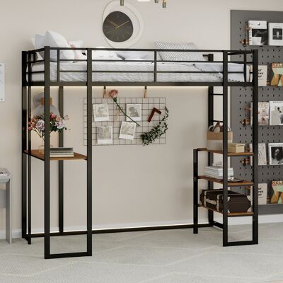 ARRIGONI Lit En Structure Métallique Avec Lit Et Bureau, Dimensions 90190 Cm, Lit Pour Enfants Et Adolescents Avec Bureau En L, Lit En Fer Avec Garde-corps Et Escalier, Escalier Positionnable Librement Des Deu - Publicité ARRIGONI Lit En Structure Métallique Avec Lit Et Bureau, Dimensions 90190 Cm, Lit Pour Enfants Et Adolescents Avec Bureau En L, Lit En Fer Avec Garde-corps Et Escalier, Escalier Positionnable Librement Des Deu - Publicité