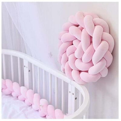 OEM Tour De Lit Bébé Tressé Coton Bio 3m Rose Pale Pour Lit Standard 120x60 Cm -ulisem - Publicité OEM Tour De Lit Bébé Tressé Coton Bio 3m Rose Pale Pour Lit Standard 120x60 Cm -ulisem - Publicité