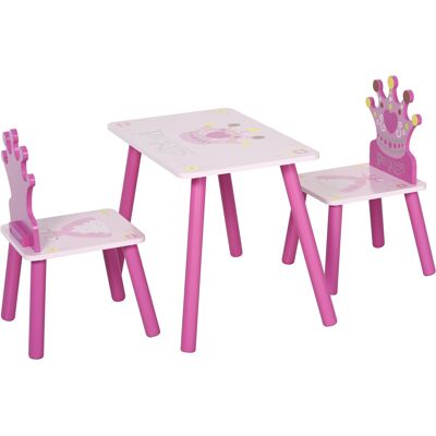 OEM Ensemble Table Et 2 Chaises Enfant 3 Pièces – Pieds Bois Massif, Table Enfant Avec Chaise Motif Couronne, Rose, Pour Filles Et Garçons 2-4 Ans - Publicité OEM Ensemble Table Et 2 Chaises Enfant 3 Pièces – Pieds Bois Massif, Table Enfant Avec Chaise Motif Couronne, Rose, Pour Filles Et Garçons 2-4 Ans - Publicité