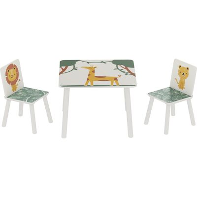 HEAT Ensemble De Mobilier Pour Chambre D'Enfant Avec Table Et 2 Chaises Pour Enfants De 3 À 8 Ans, Motif Animaux, Vert - Publicité HEAT Ensemble De Mobilier Pour Chambre D'Enfant Avec Table Et 2 Chaises Pour Enfants De 3 À 8 Ans, Motif Animaux, Vert - Publicité