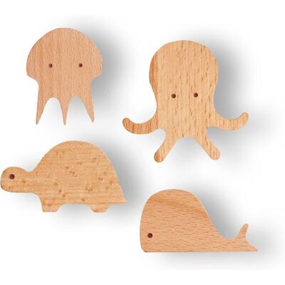 OEM Crochet Mural, Crochet Mural En Bois Pour Chambre D'Enfant Et Bébé, Crochets Pour Manteaux D'Animaux Aquatiques De Mer Naturelle, Crochets En Bois, Crochet Mural Pour Enfants, Ensemble De 4 - Publicité OEM Crochet Mural, Crochet Mural En Bois Pour Chambre D'Enfant Et Bébé, Crochets Pour Manteaux D'Animaux Aquatiques De Mer Naturelle, Crochets En Bois, Crochet Mural Pour Enfants, Ensemble De 4 - Publicité