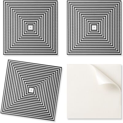 OEM Ensemble De Dalles Vinyle À Motif Pour La Chambre. Lignes Concentriques Dans Des Carrés De 4x50x50 Cm. Publicité OEM Ensemble De Dalles Vinyle À Motif Pour La Chambre. Lignes Concentriques Dans Des Carrés De 4x50x50 Cm. Publicité