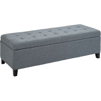 ACKERMAN Banquette Rembourrée Avec Rangement, Banquette De Lit Avec Couvercle Aspect Lin, Coffre-banquette Pour Salon Et Chambre, Gris - Publicité ACKERMAN Banquette Rembourrée Avec Rangement, Banquette De Lit Avec Couvercle Aspect Lin, Coffre-banquette Pour Salon Et Chambre, Gris - Publicité