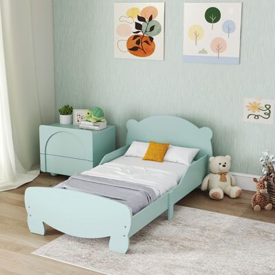 OEM Lit Enfant 70x140 Cm Avec Barrières De Sécurité, Motif Ours, Pour Garçons Et Filles De 3 À 6 Ans, Vert - Publicité OEM Lit Enfant 70x140 Cm Avec Barrières De Sécurité, Motif Ours, Pour Garçons Et Filles De 3 À 6 Ans, Vert - Publicité