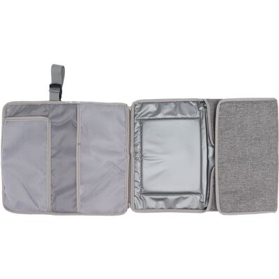 HEAT Matelas À Langer Portable Et Pliable En Tissu Oxford Doux Et Hypoallergénique, Gris, Avec Plusieurs Poches De Rangement. Publicité HEAT Matelas À Langer Portable Et Pliable En Tissu Oxford Doux Et Hypoallergénique, Gris, Avec Plusieurs Poches De Rangement. Publicité