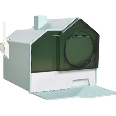 OEM Bac À Litière, Design En Forme De Maison, Comprenant 1 Tapis En Filet, 1 Pelle À Litière Et Une Base Amovible, Dans Les Tons Verts Et Blancs. Publicité OEM Bac À Litière, Design En Forme De Maison, Comprenant 1 Tapis En Filet, 1 Pelle À Litière Et Une Base Amovible, Dans Les Tons Verts Et Blancs. Publicité