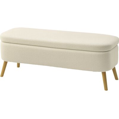 HEAT Banquette De Lit Avec Coffre De Rangement, Couvercle, Pieds En Bois, Capacité 65 L, Jusqu'à 220 Kg, 120 X 42 X 45 Cm, Beige - Publicité HEAT Banquette De Lit Avec Coffre De Rangement, Couvercle, Pieds En Bois, Capacité 65 L, Jusqu'à 220 Kg, 120 X 42 X 45 Cm, Beige - Publicité