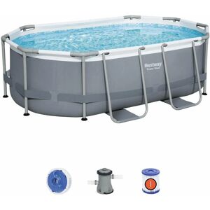 Kit piscine complet Bestway Spinelle grise – piscine ovale tubulaire pompe de filtration et kit de réparation inclus 3x2 m - Publicité