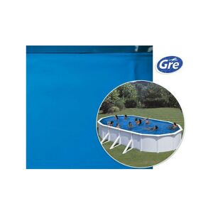Liner bleu pour piscine hors sol ovale GRE Pool - Dimensions piscine: 5,00 x 3,00 x 1,20 m - Publicité