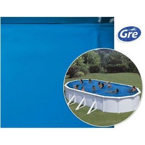 Liner bleu pour piscine hors sol ovale GRE Pool - Dimensions piscine: 6,10 x 3,75 x 1,32 m - Publicité