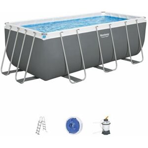 Bestway Piscine hors sol Power Steel™ 412 x 201 x 122cm, filtre a sable, échelle, diffuseur Chemconnect™ - Publicité