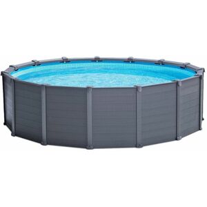 Intex - Piscine tubulaire ronde Graphite - 4,78 x 1,24 m - Publicité