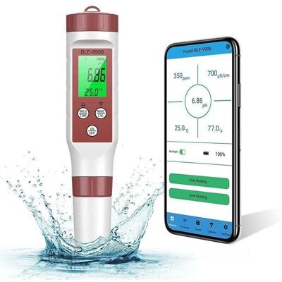 Melissa Debuns – Testeur Ph Mètre Électronique Bluetooth 7 En 1 – Précision 0.01 – Étalonnage Automatique – Rétroéclairé Pour Eau Potable, Aquarium, Piscine - Cision0 - Publicité Melissa Debuns – Testeur Ph Mètre Électronique Bluetooth 7 En 1 – Précision 0.01 – Étalonnage Automatique – Rétroéclairé Pour Eau Potable, Aquarium, Piscine - Cision0 - Publicité