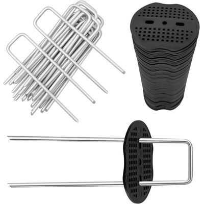 Andiamo 40 Pièces Piquets De Fixation Avec Rondelles. Piquets De Jardin En Forme De U 150 Mm X 40 Mm. Ø 5 Mm. Agrafes De Fixation Pour Toile De Paillage. Bache Anti-mauvaises Herbes ((20 Pcs /20 Rondelles) - Publicité Andiamo 40 Pièces Piquets De Fixation Avec Rondelles. Piquets De Jardin En Forme De U 150 Mm X 40 Mm. Ø 5 Mm. Agrafes De Fixation Pour Toile De Paillage. Bache Anti-mauvaises Herbes ((20 Pcs /20 Rondelles) - Publicité