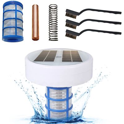OEM Ioniseur Solaire Pour Piscine Hors Sol Creusée Éliminant Les Algues Eau De Cuivre 85 % Moins De Chlore Nettoyage Flottant Sans Danger Pour L'Homme Avec 3 Brosses - Publicité OEM Ioniseur Solaire Pour Piscine Hors Sol Creusée Éliminant Les Algues Eau De Cuivre 85 % Moins De Chlore Nettoyage Flottant Sans Danger Pour L'Homme Avec 3 Brosses - Publicité
