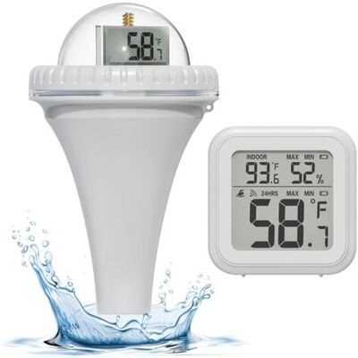 ABYSSE Thermomètre À Piscine Flottante, Thermomètre À Piscine Numérique Sans Fil Étanche Avec Moniteur D'Humidité À Température, Thermomètre À Eau À Batterie Pour Piscines, Étangs, Thermomètre À Piscine Num - Publicité ABYSSE Thermomètre À Piscine Flottante, Thermomètre À Piscine Numérique Sans Fil Étanche Avec Moniteur D'Humidité À Température, Thermomètre À Eau À Batterie Pour Piscines, Étangs, Thermomètre À Piscine Num - Publicité
