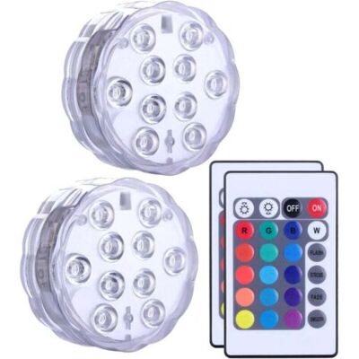 ABYSSE Lumières Led Submersibles Avec Télécommande Et Piles, Éclairage Multicolore Étanche Pour Piscine, Base, Spa, Aquarium, Étang, Jacuzzi, Décoration, Fête, Lot De 2 - Publicité ABYSSE Lumières Led Submersibles Avec Télécommande Et Piles, Éclairage Multicolore Étanche Pour Piscine, Base, Spa, Aquarium, Étang, Jacuzzi, Décoration, Fête, Lot De 2 - Publicité