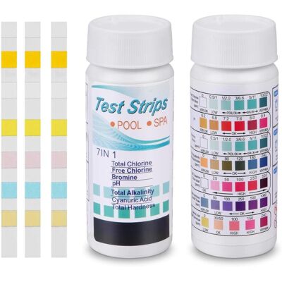 MOXIE Aougo Kit De 100 Bandelettes De Test 7-en-1 Pour Piscine Analyse Ph, Chlore, Brome, Dureté En 15 Secondes Pour Spa Et Aquarium - 7-in-1 - Publicité MOXIE Aougo Kit De 100 Bandelettes De Test 7-en-1 Pour Piscine Analyse Ph, Chlore, Brome, Dureté En 15 Secondes Pour Spa Et Aquarium - 7-in-1 - Publicité