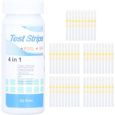 PELTOR Jeffergarden 50 Compte 4in 1 Piscine Spa Bandelettes De Test D&39eau Chlore Libre/brome Ph Alcalinité - Publicité PELTOR Jeffergarden 50 Compte 4in 1 Piscine Spa Bandelettes De Test D&39eau Chlore Libre/brome Ph Alcalinité - Publicité