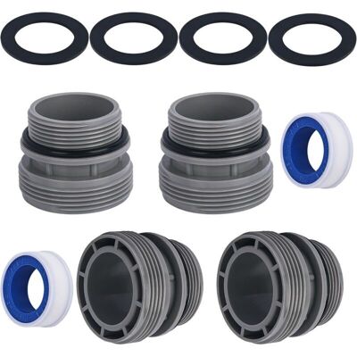 Vision Kit D'Adaptateurs De Conversion De Tuyau De Piscine Pour Pompe De Filtration De Piscine Intex Hayward Coleman, Adaptateur De 40 Mm À 1 1/2 Pouce, Connecteur De Tuyau De Piscine Hors Sol - Lot De 4 - Publicité Vision Kit D'Adaptateurs De Conversion De Tuyau De Piscine Pour Pompe De Filtration De Piscine Intex Hayward Coleman, Adaptateur De 40 Mm À 1 1/2 Pouce, Connecteur De Tuyau De Piscine Hors Sol - Lot De 4 - Publicité