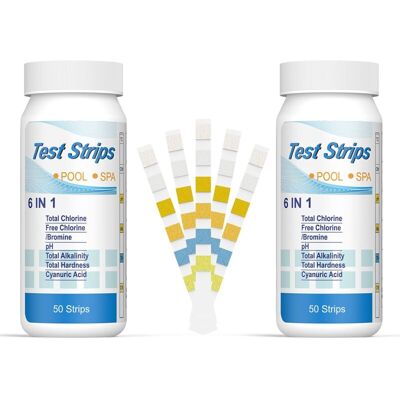 ENLENK 6 En 1 Bandelettes Piscine Brome Spa, Languettes Ph Piscine Bandes Test Qualité D'Eau Sur Chlore Brome Alcalinité Acide Cyanurique Dureté Du Liquide Testeur Générale (100pcs) - Publicité ENLENK 6 En 1 Bandelettes Piscine Brome Spa, Languettes Ph Piscine Bandes Test Qualité D'Eau Sur Chlore Brome Alcalinité Acide Cyanurique Dureté Du Liquide Testeur Générale (100pcs) - Publicité