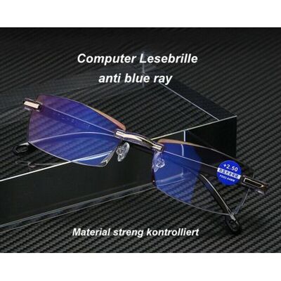 FANGMEDIA Lot De 2 Lunettes Anti-lumière Bleue Uni Pour Lecture Sans Monture Pour Télévision, Ordinateur, Filtre À Lumière Bleue + 2,5 Dioptries - Publicité FANGMEDIA Lot De 2 Lunettes Anti-lumière Bleue Uni Pour Lecture Sans Monture Pour Télévision, Ordinateur, Filtre À Lumière Bleue + 2,5 Dioptries - Publicité
