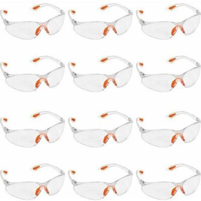 Vision Lot De 12 Lunettes De Sécurité Transparentes - Lunettes De Protection Avec Verres En Plastique, Pont-de-nez Et Embouts De Branches En Caoutchouc Pour Plus De Confort - Lunette Transparente Ppe - Publicité Vision Lot De 12 Lunettes De Sécurité Transparentes - Lunettes De Protection Avec Verres En Plastique, Pont-de-nez Et Embouts De Branches En Caoutchouc Pour Plus De Confort - Lunette Transparente Ppe - Publicité