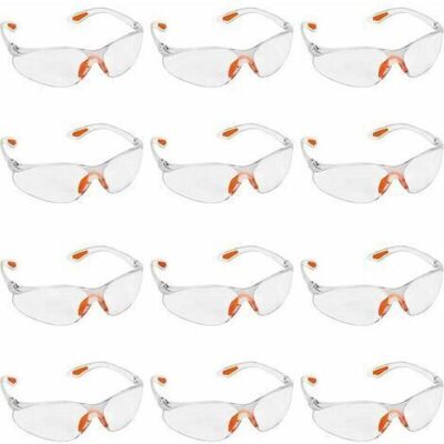 Vision Lot De 12 Lunettes De Sécurité Transparentes - Lunettes De Protection Avec Verres En Plastique, Pont-de-nez Et Embouts De Branches En Caoutchouc Pour Plus De Confort - Lunette Transparente Ppe - Publicité Vision Lot De 12 Lunettes De Sécurité Transparentes - Lunettes De Protection Avec Verres En Plastique, Pont-de-nez Et Embouts De Branches En Caoutchouc Pour Plus De Confort - Lunette Transparente Ppe - Publicité