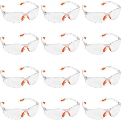OEM Lot De 12 Lunettes De Sécurité Transparentes - Lunettes De Protection Avec Verres En Plastique, Pont-de-nez Et Embouts De Branches En Caoutchouc Pour Plus De Confort - Lunette Transparente Ppe-dou - Publicité OEM Lot De 12 Lunettes De Sécurité Transparentes - Lunettes De Protection Avec Verres En Plastique, Pont-de-nez Et Embouts De Branches En Caoutchouc Pour Plus De Confort - Lunette Transparente Ppe-dou - Publicité