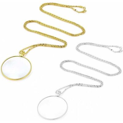 OEM 2 Pièces 5x Monocle Loupe Lunettes Avec Alliage Collier Pendentif Chaîne Pour Livres Journal Lecture Cosplay Accessoires - Publicité OEM 2 Pièces 5x Monocle Loupe Lunettes Avec Alliage Collier Pendentif Chaîne Pour Livres Journal Lecture Cosplay Accessoires - Publicité