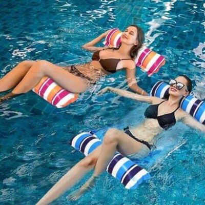 OEM Lot De 2 Bouées Gonflables Pour Piscine, Jouets Pour Adultes, Accessoires 4 En 1, Hamac De Piscine (bleu Et Rose) - Publicité OEM Lot De 2 Bouées Gonflables Pour Piscine, Jouets Pour Adultes, Accessoires 4 En 1, Hamac De Piscine (bleu Et Rose) - Publicité