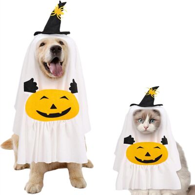 OEM Costume D'Halloween Pour Chien En Forme De Citrouille Et De Fantôme M-dou - Publicité OEM Costume D'Halloween Pour Chien En Forme De Citrouille Et De Fantôme M-dou - Publicité