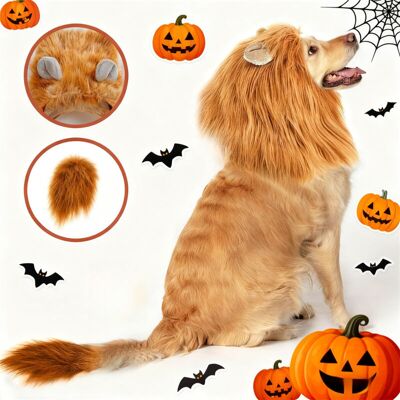 OEM Halloween : Déguisement De Lion Avec Crinière Et Oreilles Pour Chien S-dou - Publicité OEM Halloween : Déguisement De Lion Avec Crinière Et Oreilles Pour Chien S-dou - Publicité