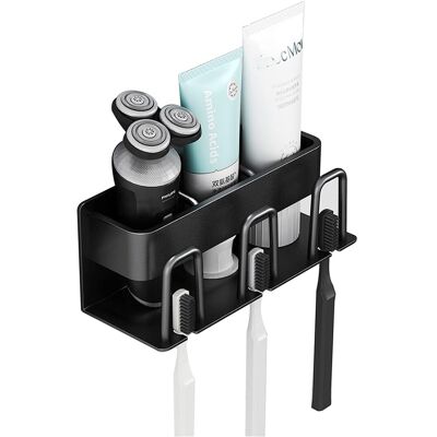 OEM Porte-brosse À Dents Mural En Aluminium, Support Brosse A Dent, Dentifrice, Rasoir Organisateur (3 Slots) - Publicité OEM Porte-brosse À Dents Mural En Aluminium, Support Brosse A Dent, Dentifrice, Rasoir Organisateur (3 Slots) - Publicité