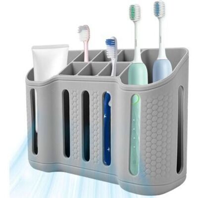OEM Porte-brosses À Dents En Silicone Avec 8 Emplacements De Rangement, Ventouse À L'Arrière Pour Une Fixation Sécurisée, Convient Aux Brosses À Dents Et Au Dentifrice (16 × 12 × 5 Cm) - Publicité OEM Porte-brosses À Dents En Silicone Avec 8 Emplacements De Rangement, Ventouse À L'Arrière Pour Une Fixation Sécurisée, Convient Aux Brosses À Dents Et Au Dentifrice (16 × 12 × 5 Cm) - Publicité