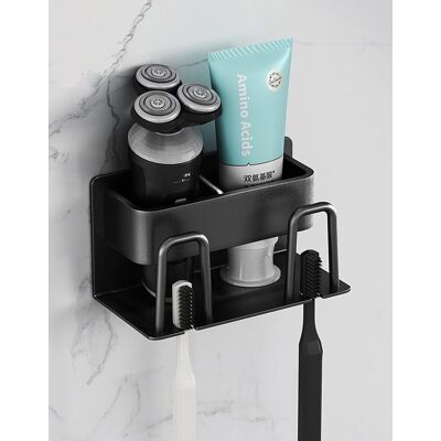 OEM Porte-brosse À Dents Mural En Aluminium, Support Brosse A Dent, Dentifrice, Rasoir Organisateur (2 Slots) - Publicité OEM Porte-brosse À Dents Mural En Aluminium, Support Brosse A Dent, Dentifrice, Rasoir Organisateur (2 Slots) - Publicité